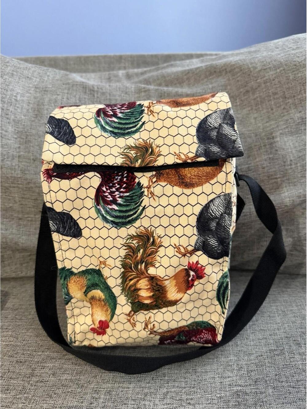 Cool Tote Lunch Tote Rooster Chicken Insulated Adjustable Strap